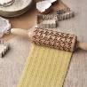 WOODEN ROLLING PIN WITH PIED DE POULE DECORATION